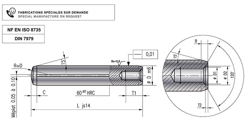 EXTRACTABLE DOWEL PIN NITRIDED